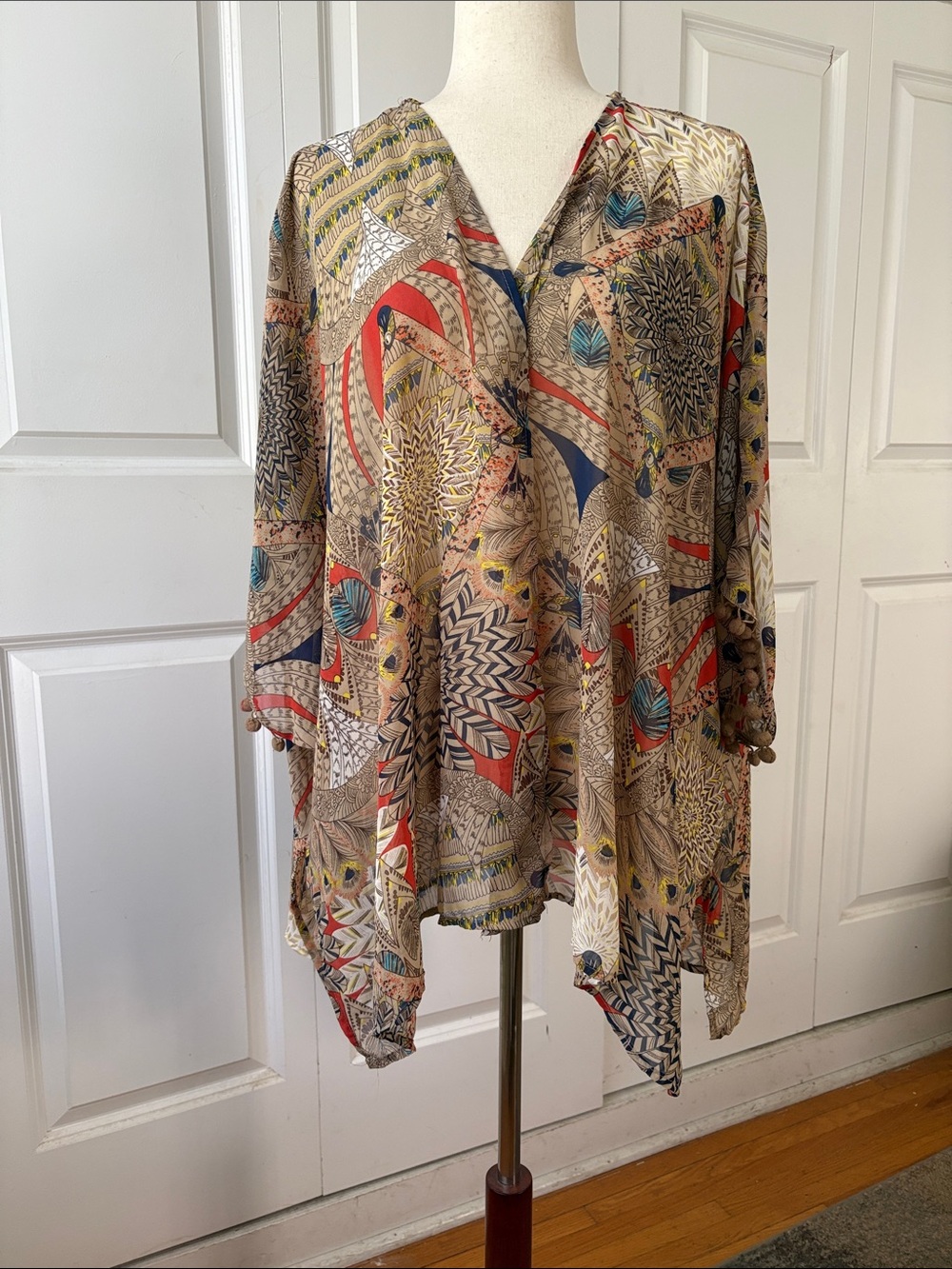 Umgee Boho Wrap with sleeve accent